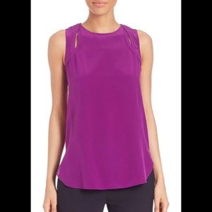 3.1 Phillip Lim Purple Cutout Silk Tank Top